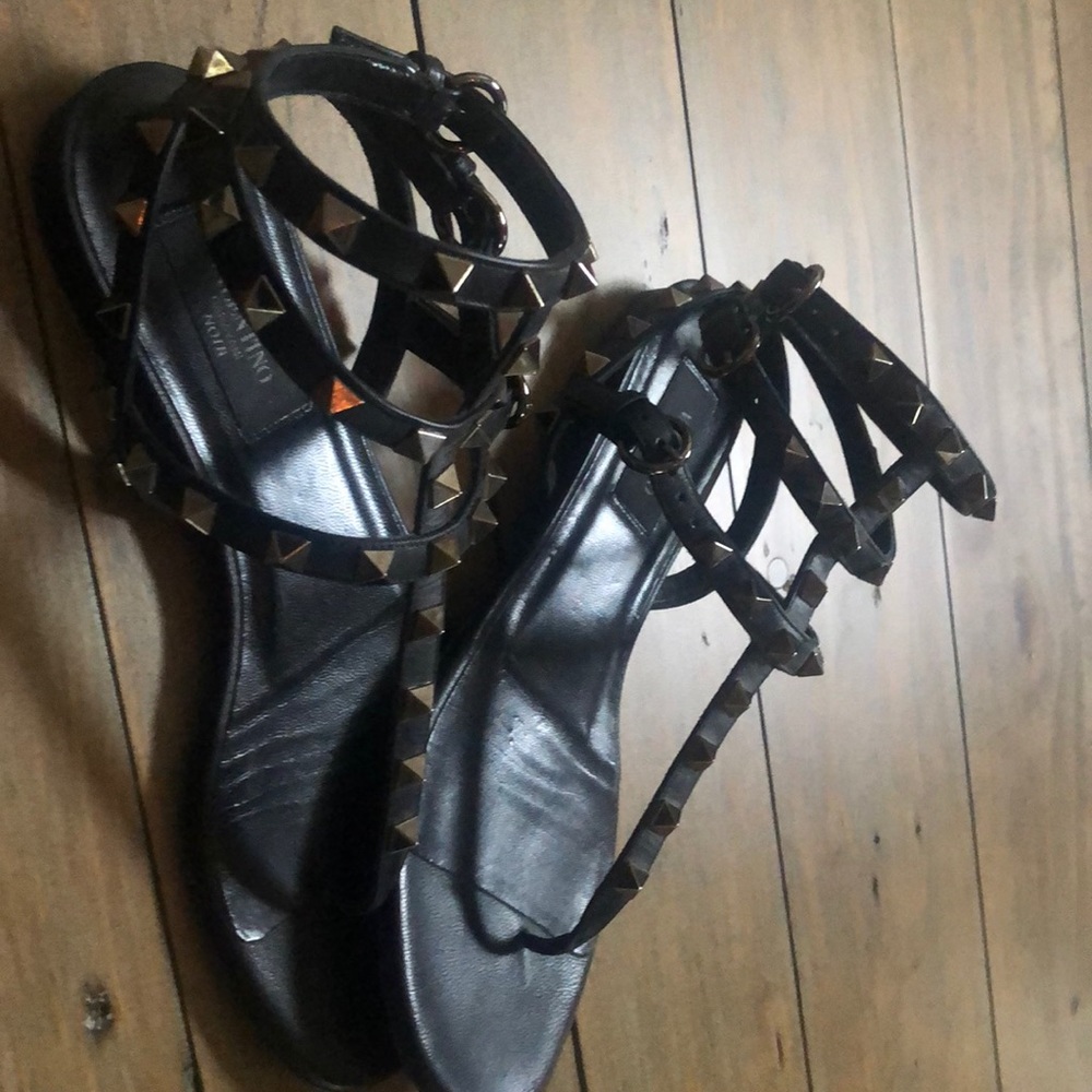 Black Valentino Rockstud Sandals Size 37